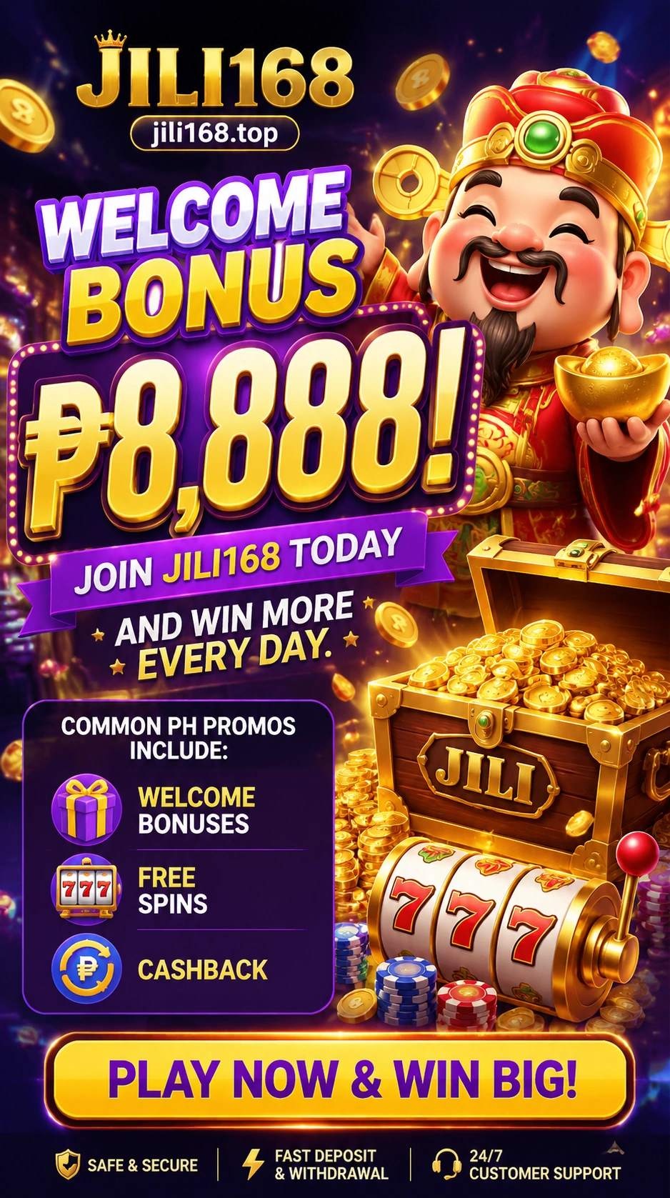 Slot game reels with bright symbols