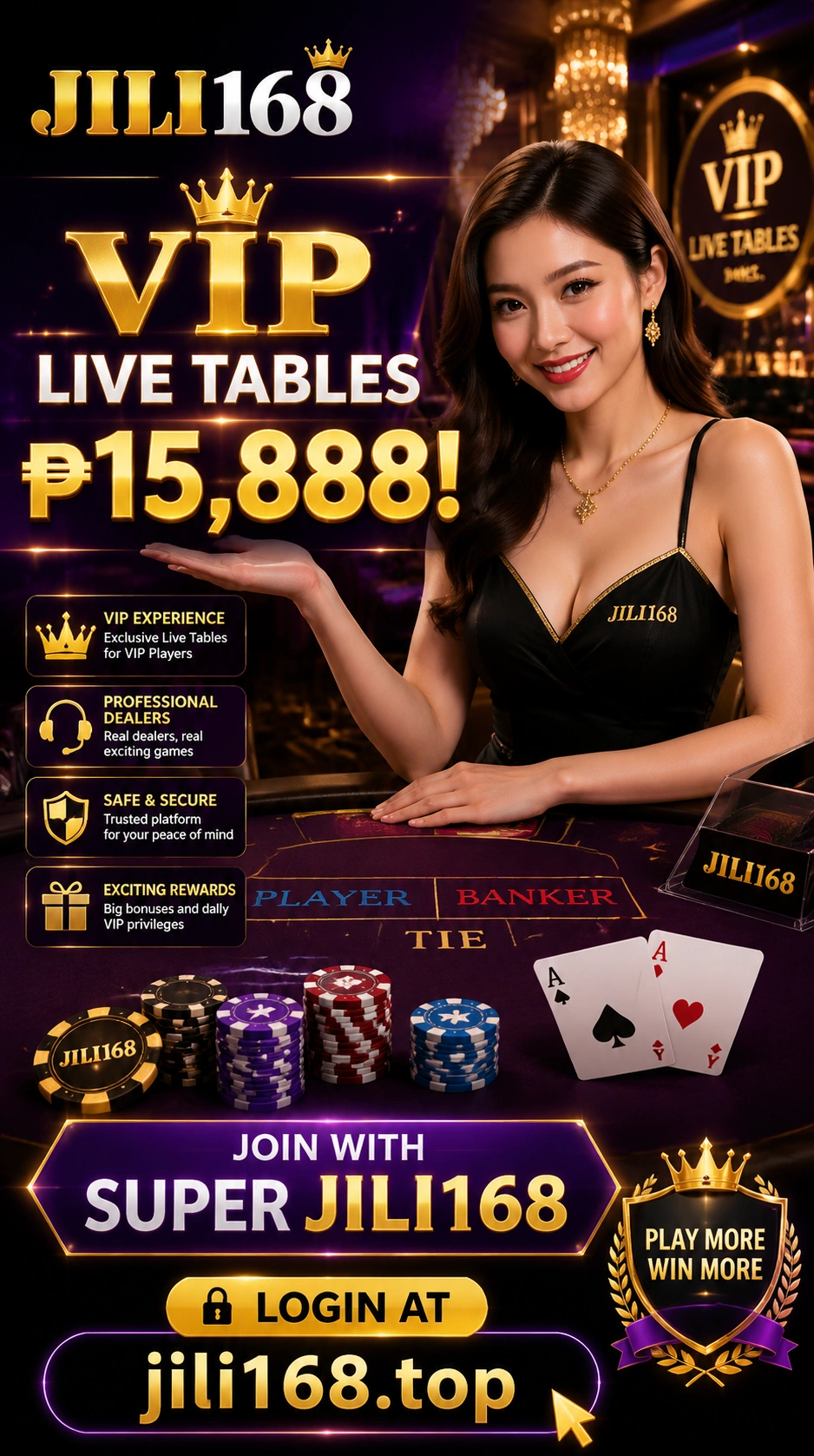 Live baccarat table in a studio environment
