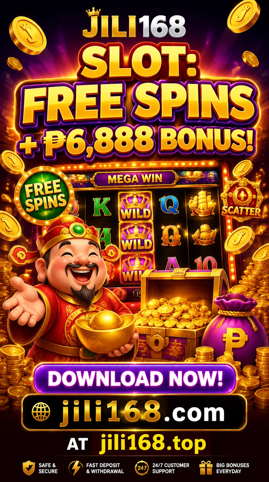 Slot game lobby with bright reels and category browsing on a modern casino interface